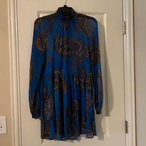 Cobalt blue paisley free people dress
